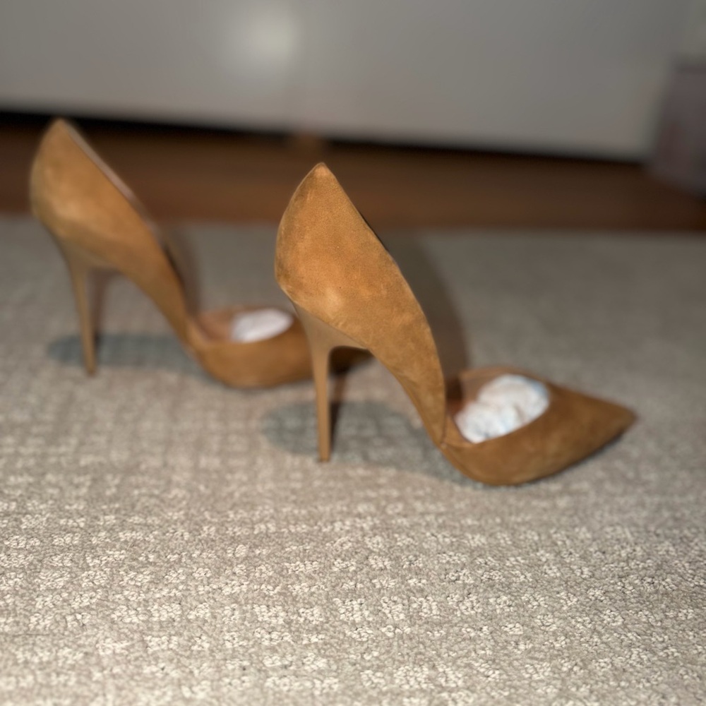 Varsity Brown Suede Pointed Toe Stiletto Heel Pump Women's Size 9.5